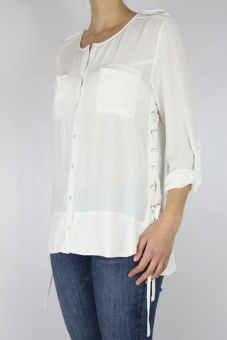 BUTTON UP WITH LACE-UP SIDE