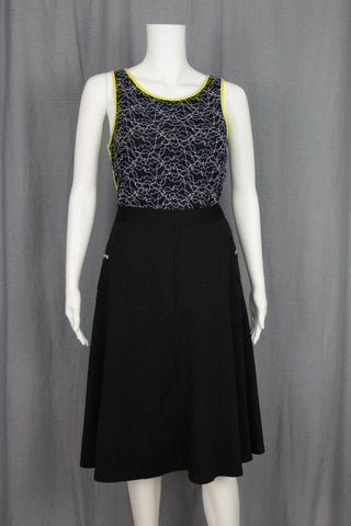 LACE TANK WITH NEON YELLOW TRIM