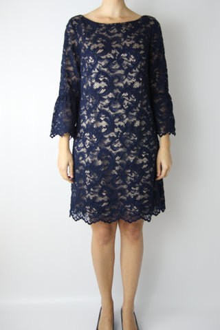 LACE DRESS WITH RUFFLE SLEEVE