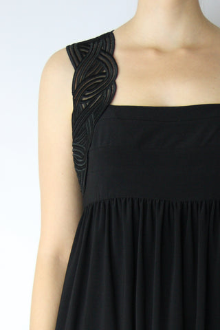 EMPIRED DRESS WITH EMBROIDERED STRAP
